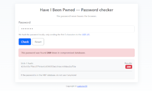 Have I Been Pwned — Password checker